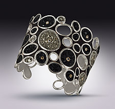 Diamond Dot Cuff Bracelet by David Urso (Gold, Silver & Stone Bracelet)