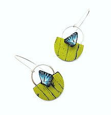 Blue Butterfly Earrings by Wiwat Kamolpornwijit (Polymer Earrings)