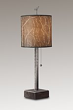 Twigs Steel Table Lamp on Wood by Janna Ugone (Mixed-Media Table Lamp)