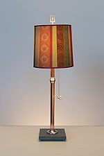 Copper Table Lamp with Medium Drum Shade in Modern Serape by Janna Ugone (Mixed-Media Table Lamp)