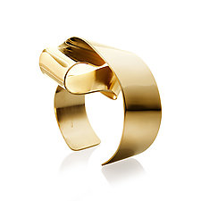 Single Overlap Knot Cuff by Mia Hebib (Brass Bracelet)