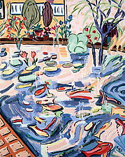 Bright Gardens of Fish II by Nan Hass Feldman (Acrylic Painting)
