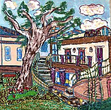 The Tree Outside Our Window in Coimbra by Nan Hass Feldman (Watercolor Painting)