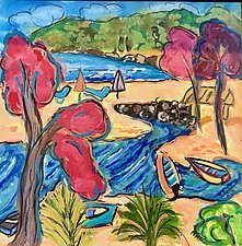 Pink Trees in Boca Bay by Nan Hass Feldman (Acrylic Painting)