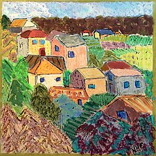 Houses in the Luberon by Nan Hass Feldman (Pastel Painting)