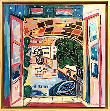 Open Window to the Water Wheel by Nan Hass Feldman (Oil Painting)