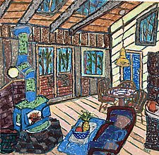 In the Cabin in the Woods by Nan Hass Feldman (Watercolor Painting)