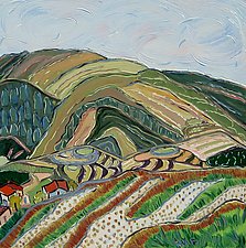 Morning at the Rice Terraces by Nan Hass Feldman (Oil Painting)