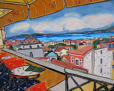 Looking Out Over Nafplio by Nan Hass Feldman (Oil Painting)