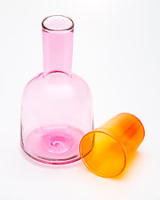 Colorful Carafe and Cup Set by Public Glass (Art Glass Drinkware)