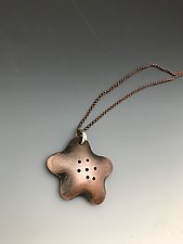 Flower Charm Pendant Necklace by Susan Richter-O'Connell (Copper Necklace)