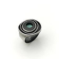 Planetary Ring in Turquoise by Susan Richter-O'Connell (Silver & Stone Ring)