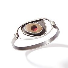 Planetary Cuff Tension Bracelet by Susan Richter-O'Connell (Silver & Stone Bracelet)