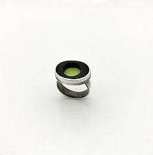 Paint Box Ring in Chartreuse by Susan Richter-O'Connell (Silver & Stone Ring)