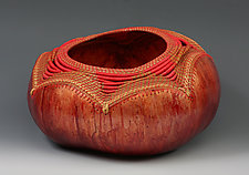Chinese Crimson Star by Toni Best (Mixed-Media Vessel)