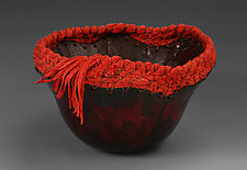 Ringed in Red by Toni Best (Mixed-Media Basket)