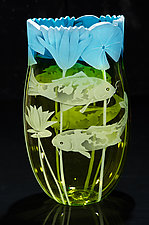 Koi and Lillies by Cynthia Myers (Art Glass Vase)