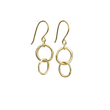Gold Double Hoop Dangles by Shaya Durbin (Gold Earrings)