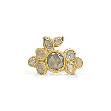 Diamond Floral Scatter Ring by Shaya Durbin (Gold & Stone Ring, Size 8-8.25)