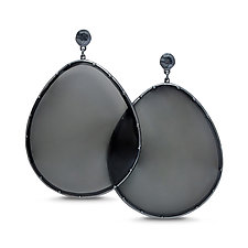 Smoky Glass Statement Earrings by Shaya Durbin (Glass & Silver Earrings)