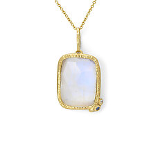 Blue Moonstone Pendant in Yellow Gold by Shaya Durbin (Gold & Stone Necklace)