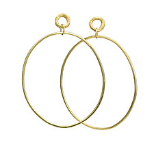 Large Gold Hoop Dangles by Shaya Durbin (Gold Earrings)