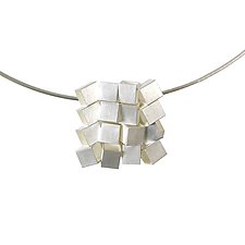 Silver Cubes Pendant Necklace by Hughes & Templin (Silver & Steel Necklace)