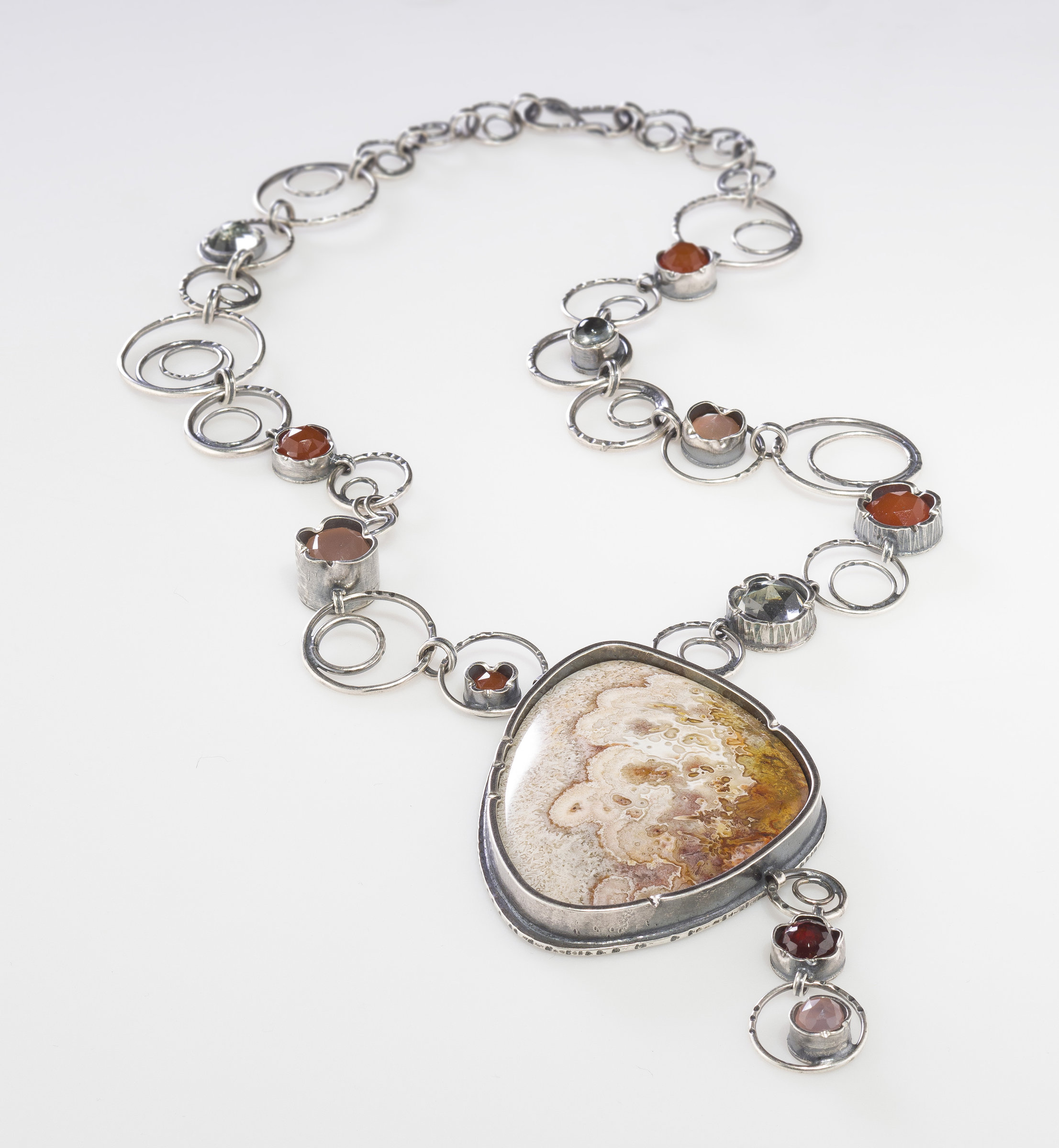 Bountiful Neckpiece by Ginger Allen (Silver, Pearl & Stone Necklace ...