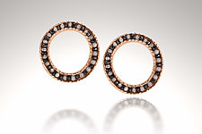 Rose Gold Coin Earrings by Holly Churchill Lane (Gold & Stone Earrings)
