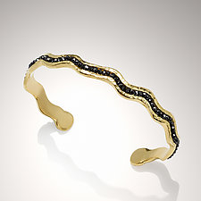 Wave Cuff by Holly Churchill Lane (Gold & Stone Bracelet)