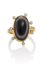 Agate and Diamond Septenary Ring by Holly Churchill Lane (Gold & Stone Ring)