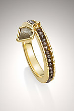 Brown Diamond Charm Ring by Holly Churchill Lane (Gold & Stone Ring)