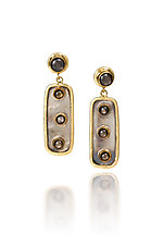 Primitive Modern Earrings by Holly Churchill Lane (Gold, Silver & Stone Earrings)