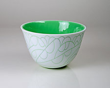 Vessel Composition 29: Mint Green Arcs by Jim Scheller (Art Glass Bowl)