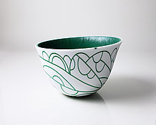 Vessel Composition 31: Jade Arcs by Jim Scheller (Art Glass Bowl)