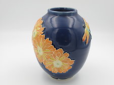 Tangerine Mum Vase by Dorothy Bassett (Ceramic Vase)