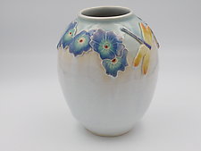 Dragonfly Garden 2 by Dorothy Bassett (Ceramic Vase)