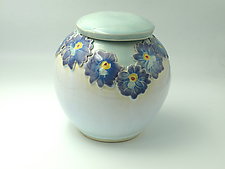 Cookie Jar Draped in Blue by Dorothy Bassett (Ceramic Jar)