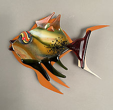 Fish Heaven XXIII by Sabra Richards (Art Glass Wall Sculpture)