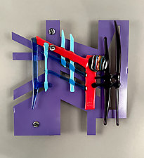 Purple Evening by Sabra Richards (Metal and Art Glass Wall Sculpture)
