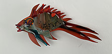 Flying Fish VII by Sabra Richards (Art Glass Wall Sculpture)