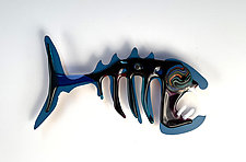 Bone Fish by Sabra Richards (Art Glass Sculpture)