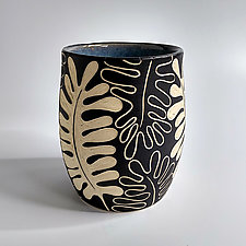 Tropical Leaf Tumbler 2 by Beth Hatlen Elliott (Ceramic Glasses & Tumbler)