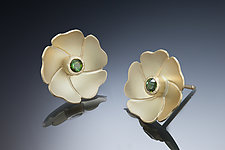 Small Blossom Earrings by Ilene Schwartz (Gold, Silver & Stone Earrings)