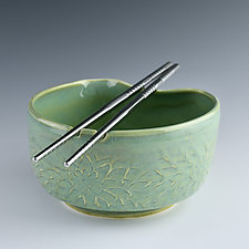 Buddha Bowl with Chopsticks by Ana Cavalcanti (Ceramic Bowl)