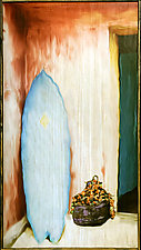 Blue Surfboard by Linda McAdams (Mixed-Media Photograph)
