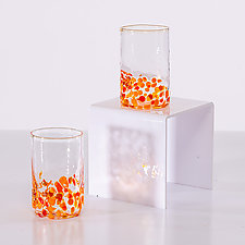 Pair of Half Full Shot Glasses by Cory Ballis (Art Glass Drinkware)