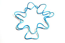 Frosty Blues Squiggle Necklace by David Forlano and Steve Ford (Polymer Clay Necklace)