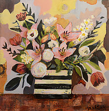 Lilies in Stripes by Gia Whitlock (Acrylic Painting)