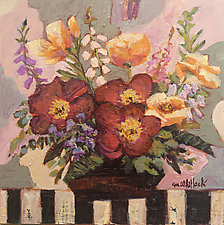 Peonies of Mystery by Gia Whitlock (Paper & Acrylic Painting)